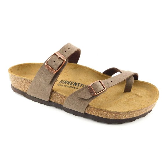 New BIRKENSTOCK Logo Buckle Brown Sandals EU39/US8 - Picture 1 of 5